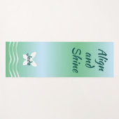 波のある基本的な蝶 – ソフトグリーン ヨガマット (正面(横))