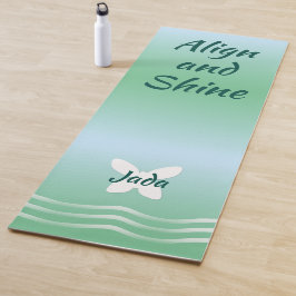 波のある基本的な蝶 – ソフトグリーン ヨガマット