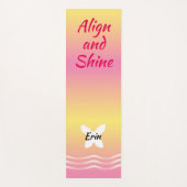 波のある基本的な蝶 – ピンクLemonade ヨガマット (正面)