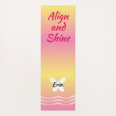 波のある基本的な蝶 – ピンクLemonade ヨガマット (裏面)