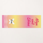 波のある基本的な蝶 – ピンクLemonade ヨガマット (正面(横))