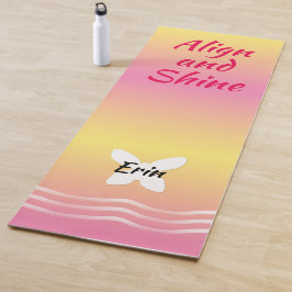 波のある基本的な蝶 – ピンクLemonade ヨガマット