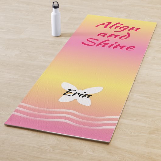 波のある基本的な蝶 – ピンクLemonade ヨガマット (インサイチュ)