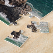 波のある海岸の景色 ジグソーパズル (側面)