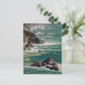 波のある海岸風光明媚 ポストカード (スタンド正面)