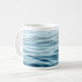 波のある青い水 コーヒーマグカップ (正面左)