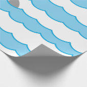 波のおもしろいでお洒落な鮫のひれ ラッピングペーパー (角)