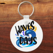 波のための日、ビーチライフ、サーフィン愛好家 キーホルダー (裏面)