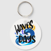 波のための日、ビーチライフ、サーフィン愛好家 キーホルダー (裏面)