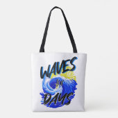 波のための日、ビーチライフ、海恋人アート トートバッグ (裏面)