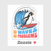 波のない人生なんて波乗りペンギン シール (シート)