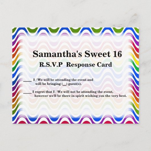 波のみ – 一次 インビテーションポストカード (正面)