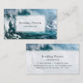波のインストラクターのコーチのトレーナーの青い波のスポーツ 名刺 (正面/裏面)