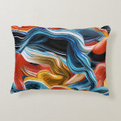 波のカラフル流れ(&S) アクセントクッション (裏面)