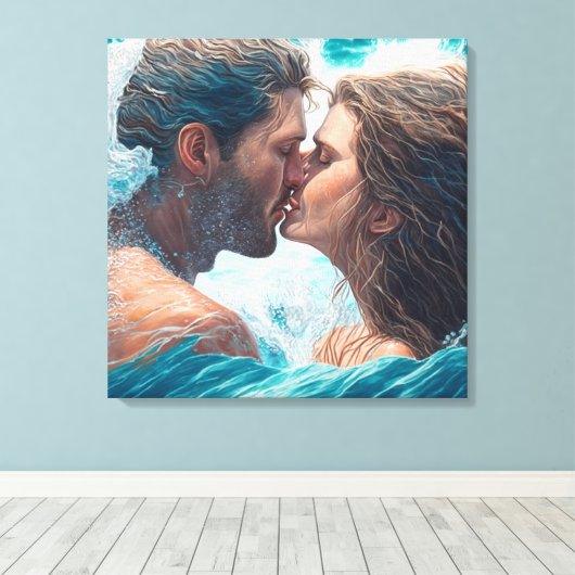 波のキス キャンバスプリント (インサイチュ (ウッドフロア))