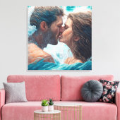 波のキス キャンバスプリント (インサイチュ (リビング))