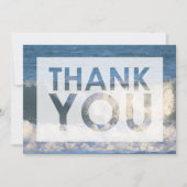 波のクローズアップの写真(切り抜き付き) サンキューカード (正面)