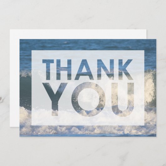 波のクローズアップの写真(切り抜き付き) サンキューカード (正面/裏面)