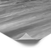 波のグレースケールに乗る ポスター (角)