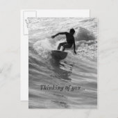 波のグレースケール考えるのはがきに乗る ポストカード (正面/裏面)