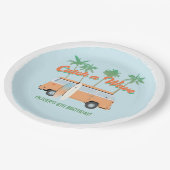 波のサーフのアップエイジハッピーバースデー ペーパープレート (アングル)