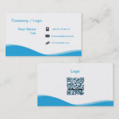 波のシンプルな名刺(ピンク) 名刺 (正面/裏面)