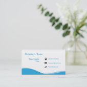 波のシンプルな名刺(ピンク) 名刺 (スタンド正面)