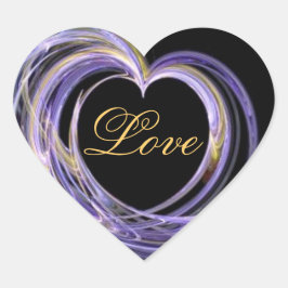 波のスイープ愛の塗り潰しフラクタル・アート ハートシール