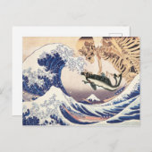 波のスケルトン素晴らしの幽霊 ポストカード (正面/裏面)