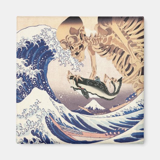 波のスケルトン素晴らしの幽霊 マグネット (正面)