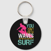波のストップヴィンテージレトロサーフィンサーファーできない キーホルダー (正面)