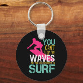 波のストップヴィンテージレトロサーフィンサーファーできない キーホルダー (正面)