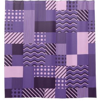 波のストライプ点：シームレモダンス。 シャワーカーテン