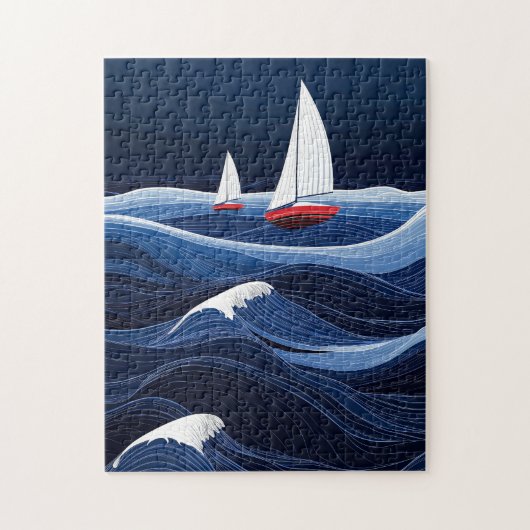 波のセーリング – アドベンチャ航海のー ジグソーパズル (縦)