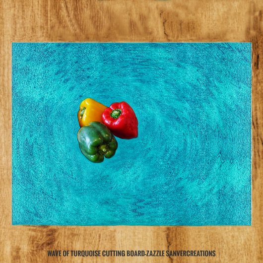 波のターコイズ カッティングボード