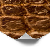 波のテクスチャ背景ブロンズのヘビ革 ポスター (角)