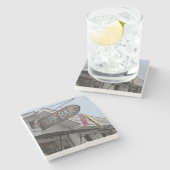 波のバー、愚劣のビーチ、サウスカロライナのコースター ストーンコースター (横)