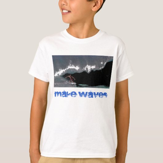 波のパイプラインの男の子にTシャツをして下さい Tシャツ (正面)