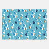 波のパターンで移動 ラッピングペーパーシート (正面)