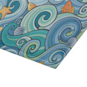 波のパターンの中で魚を釣る カッティングボード (角)