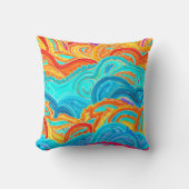 波のパター絵画ンの。買今 クッション (正面)