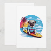 波のベクトル犬のサーフィン シーズンカード (正面/裏面)