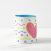 波のマグとのパステル調のハート マグカップ (中央)