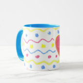 波のマグとのパステル調のハート マグカップ (正面左)