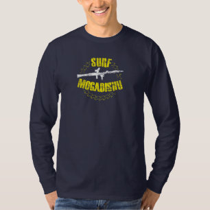 波のモガジショのヴィンテージのグランジなステンシルTシャツ Tシャツ