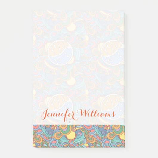 波のライダーパターン|はあなたの名前を加えます ポストイット (正面)