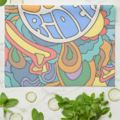 波のライダーパターン キッチンタオル (折り畳み)