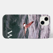 波の上のカモメのモノグラム iPhoneケース (裏面横)