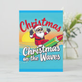 波の上のクリスマス サンタデザイン 招待状 (スタンド正面)