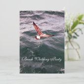 波の上を飛ぶアヒル ウェーブビーチウェディング 招待状 (スタンド正面)